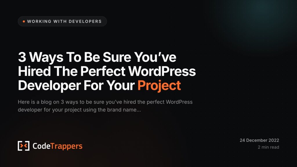 3 Ways To Be Sure You’ve Hired The Perfect WordPress Developer For Your Project