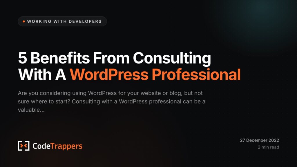 5 Benefits From Consulting With A WordPress Professional