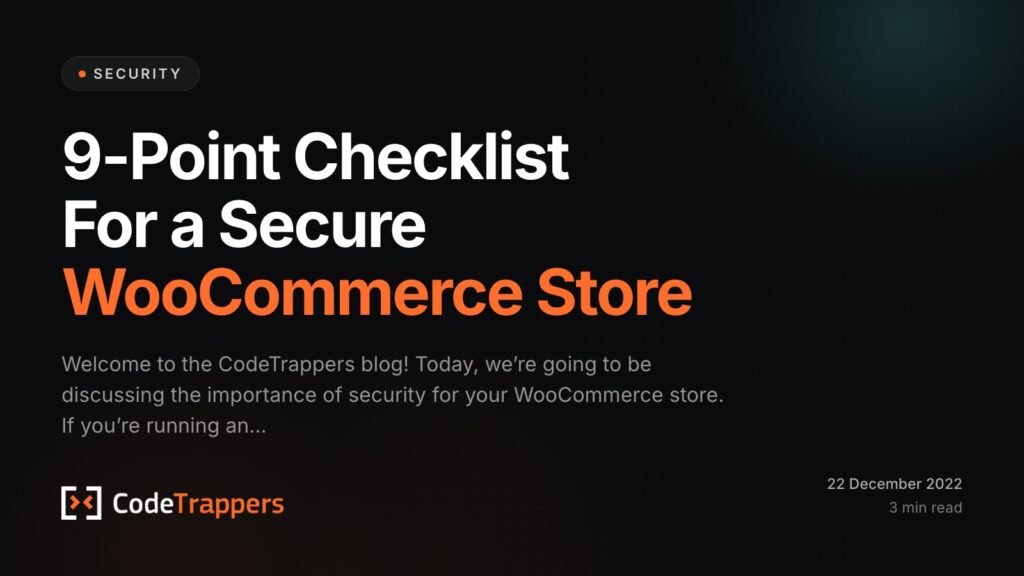 9-Point Checklist For a Secure WooCommerce Store