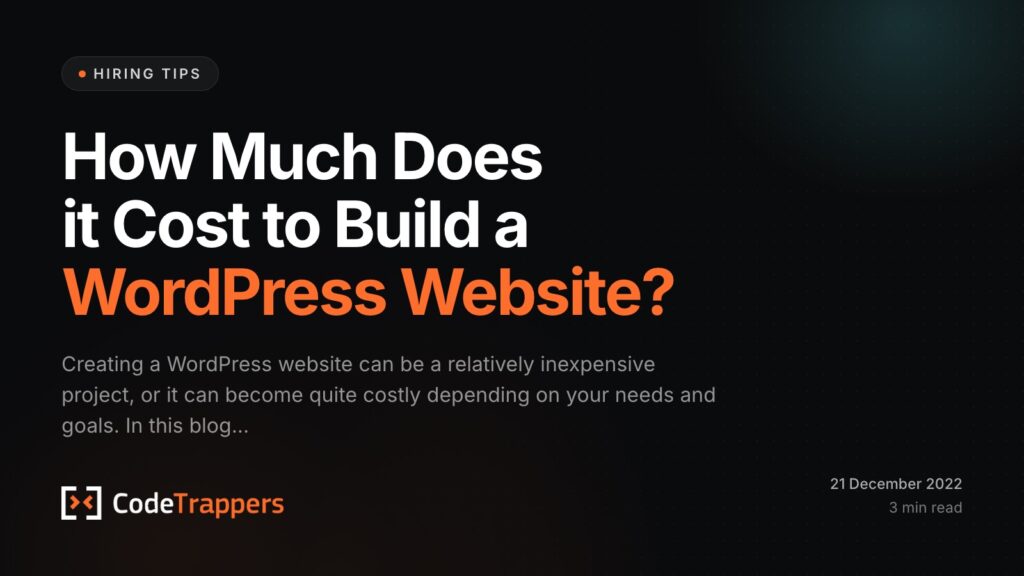 How Much Does it Cost to Build a WordPress Website?