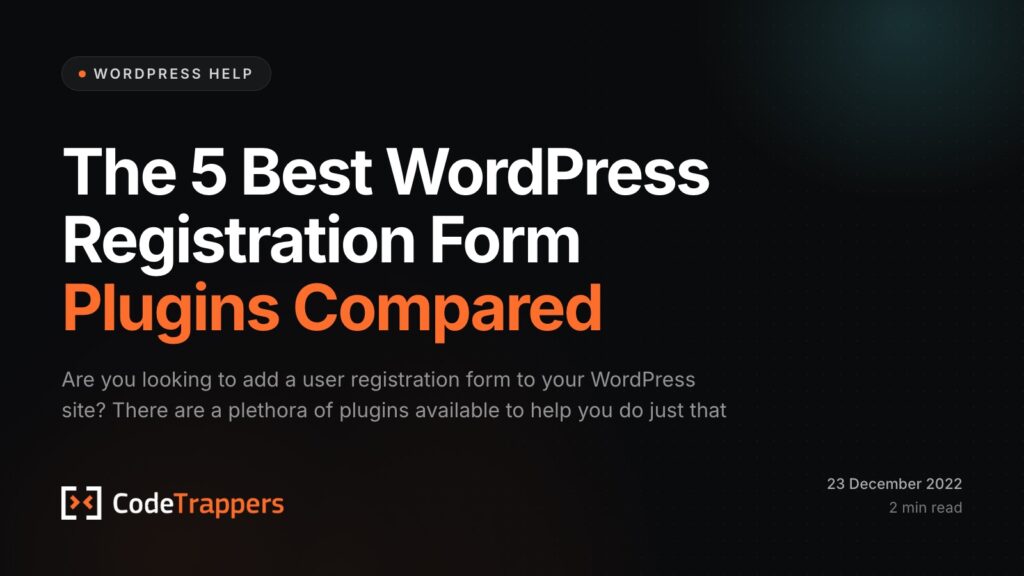 The 5 Best WordPress Registration Form Plugins Compared